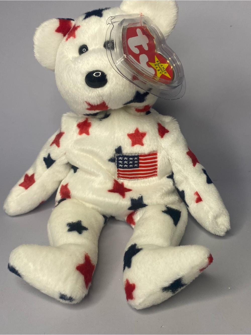 RARE RETIRED TY BEANIE BABY “GLORY” 1998 Americana Patriotic USA Bear